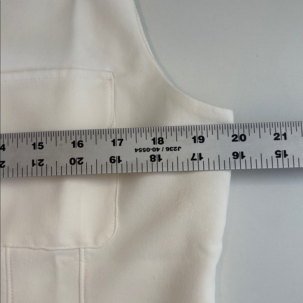 NWT J. Crew Ivory Sleeveless Button Front Crewneck Vest in City Crepe - Picture 6 of 6
